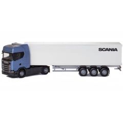 EMEK86004 - Camion bleu avec remorque 3 essieux – SCANIA S410 4x2