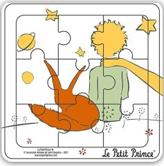 MGM865007-A - Puzzle en bois – Le petit prince de dos avec son renard – 9 pièces