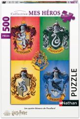 NAT871162 - Puzzle Harry Potter - Les Quatres Blasons de Poudlard - 500 Pièces