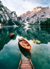 NAT872893 - Puzzle Les Barques du lac de Braies - Italie - 500 Pièces