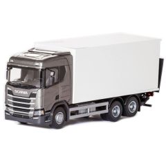 EMEK89603 - Camion gris métallisé avec caisse et hayon – SCANIA CR 6x4