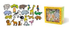 VIL8012 - Magnets en bois – les animaux de la savane