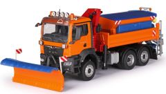 CON81206/0 - Camion communal avec lame de déneigement, saleuse et grue de déchargement – MAN TGS 6x4