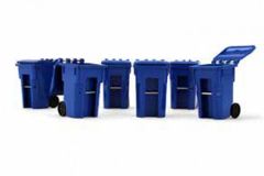 6 poubelles de couleur bleue