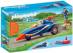 Jeu de construction PLAYMOBIL – Pilote avec voiture fusée