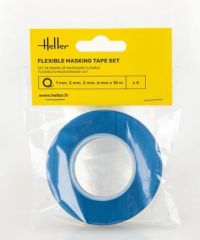 HEL99014 - Accessoire pour maquette - Bande de masquage flexible 1-2-3-6mm x 18m - 4 pièces