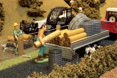 BT3001 - Set de clôtures avec pôteaux bois à assembler colle fournie, personnages et accessoires vendus séparément
