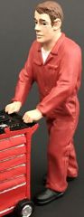 ADF32110 - Personnage mécanicien en blouse rouge