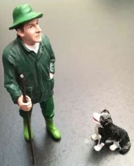 ADF32116 - Chien border collie et personnage