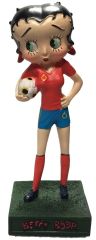 Statuette du personnage Betty Boop en joueuse de foot de hauteur 13cm