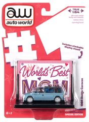 AMMAWAC017-A - Voiture sous blister – WOLRD'S BEST MOM – DODGE Caravan 1984 de couleur bleu