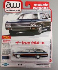 AWSP169/24B - Voiture sous blister de 1970 couleur bleu - CHEVROLET KingsWood Estate