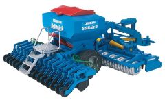 BRU2026 - Combiné rotoherse semoir repliable LEMKEN Solitaire 9 jouet bruder