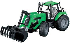 BRU2072 - Tracteur DEUTZ AGROTRON 200 équipé du chargeur avec godet à griffes jouet BRUDER