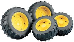 BRU2321 - Jumelage jaune adapté pour la série 2000 des tracteurs jouet BRUDER