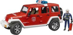 BRU2528 - Voiture de pompier JEEP Wrangler Rubicon avec personnage jouet BRUDER