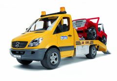 BRU2535 - Utilitaire de dépannage MERCEDES Sprinter avec 1 jeep jouet BRUDER