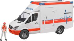 BRU2536 - Véhicule de type ambulance MERCEDES BENZ SPRINTER avec personnage et civière jouet BRUDER
