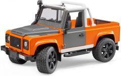 BRU2591 - Voiture 4x4 LAND ROVER 90 PICK UP de couleur orange jouet BRUDER