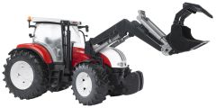 BRU3091 - Tracteur STEYR CVT 6230 équipé du chargeur avec godet à griffes jouet BRUDER