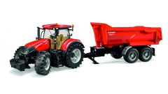 BRU3199 - Tracteur CASE IH OPTUM 300 CVX avec remorque KRAMPE 2 essieux jouet BRUDER
