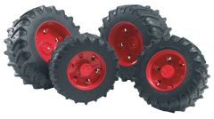 BRU3313 - Jumelage rouge adapté pour la série 3000 des tracteurs jouet BRUDER