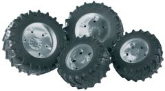 BRU3317 - Jumelage gris argent adapté pour la série 3000 des tracteurs jouet BRUDER