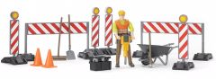 BRU62000 - Personnage articulé ouvrier de chantier avec divers accessoires jouet BRUDER