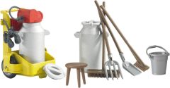 BRU62603 - Ensemble d'accessoires d'étable pour la traite des vaches jouet BRUDER