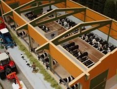 BT8965 - Bâtiment de type stabulation de 45 logettes dimensions 86x50x24cm les animaux et matériels sont vendus séparément