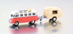 BUB06578 - Mini bus T1 VOLKSWAGEN  et sa caravane fabriqué à 1000 unités