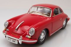 BUR12026 - Voiture coupé sportive PORSCHE 356B de 1961 couleur rouge
