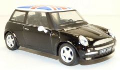 CAR250NDC - Voiture citadine AUSTIN Mini de couleur noire version Union jack