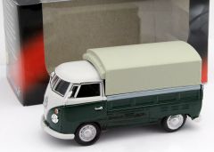 CAR251PNDB - Véhicule utilitaire VOLKSWAGEN T1 plateau baché de couleur blanc et vert