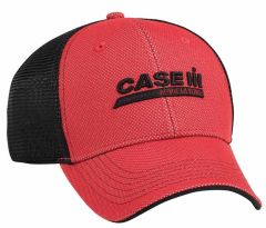 CASCASEIH205598 - Casquette CASE IH avec mailles noires et visière rouge