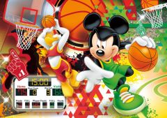 CLE22222-2 - Puzzle Mickey et ses amis font du sport - au Basket - Contient : 15 Pièces