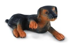 COLL88087 - Figurine de l'univers des animaux de la ferme - Chiot couché de race Dobermann