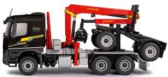 Camion 6x4 porteur grumier MERCEDES Arocs équipé d'une grue Epsilon aux couleurs des transports NEUHAUSER