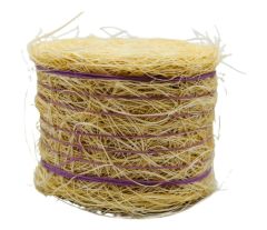 CW0273 - Balle de paille avec lien violet - ronde - 4,8 x 3,6 cm