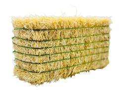 CW0275 - Balle de paille avec lien vert - carrée - 7,8 x 3,7 x 2,8 cm