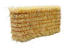 CW0276 - Balle de paille avec lien orange - carrée - 7,8 x 3,7 x 2,2 cm