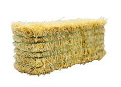 CW0277 - Balle de paille avec lien vert - carrée - 7,8 x 3 x 2,9 cm