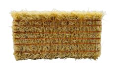 CW0280 - Balle de paille avec lien orange - carrée - 7,8 x 3,7 x 2,8 cm