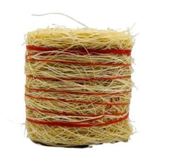 CW0281 - Balle de paille avec lien rouge - ronde - 3,7 x 3,7 cm