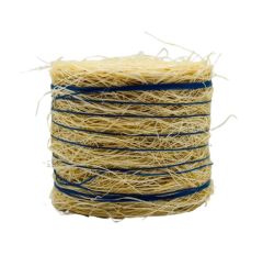 CW0282 - Balle de paille avec lien bleu - ronde - 3,7 x 4,4 cm