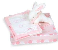 DC1305 - Protège carnet de santé avec lapin de couleur rose de la gamme Lapin Bonbon