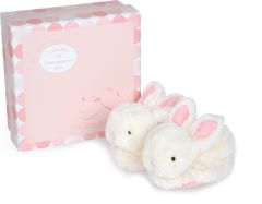 DC1308 - Chaussons avec hochet de couleur rose de la gamme Lapin Bonbon - 0/6 mois