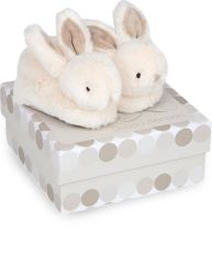 DC1310 - Chaussons avec hochet de couleur taupe de la gamme Lapin Bonbon - 0/6 mois