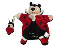 DC1568 - Doudou de la gamme Marionnette - Mario Ladi coccinelle de couleur Rouge et noir