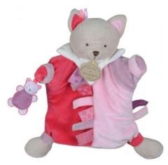 DC2349 - Doudou de la gamme marionnette - Chat de couleur Rose